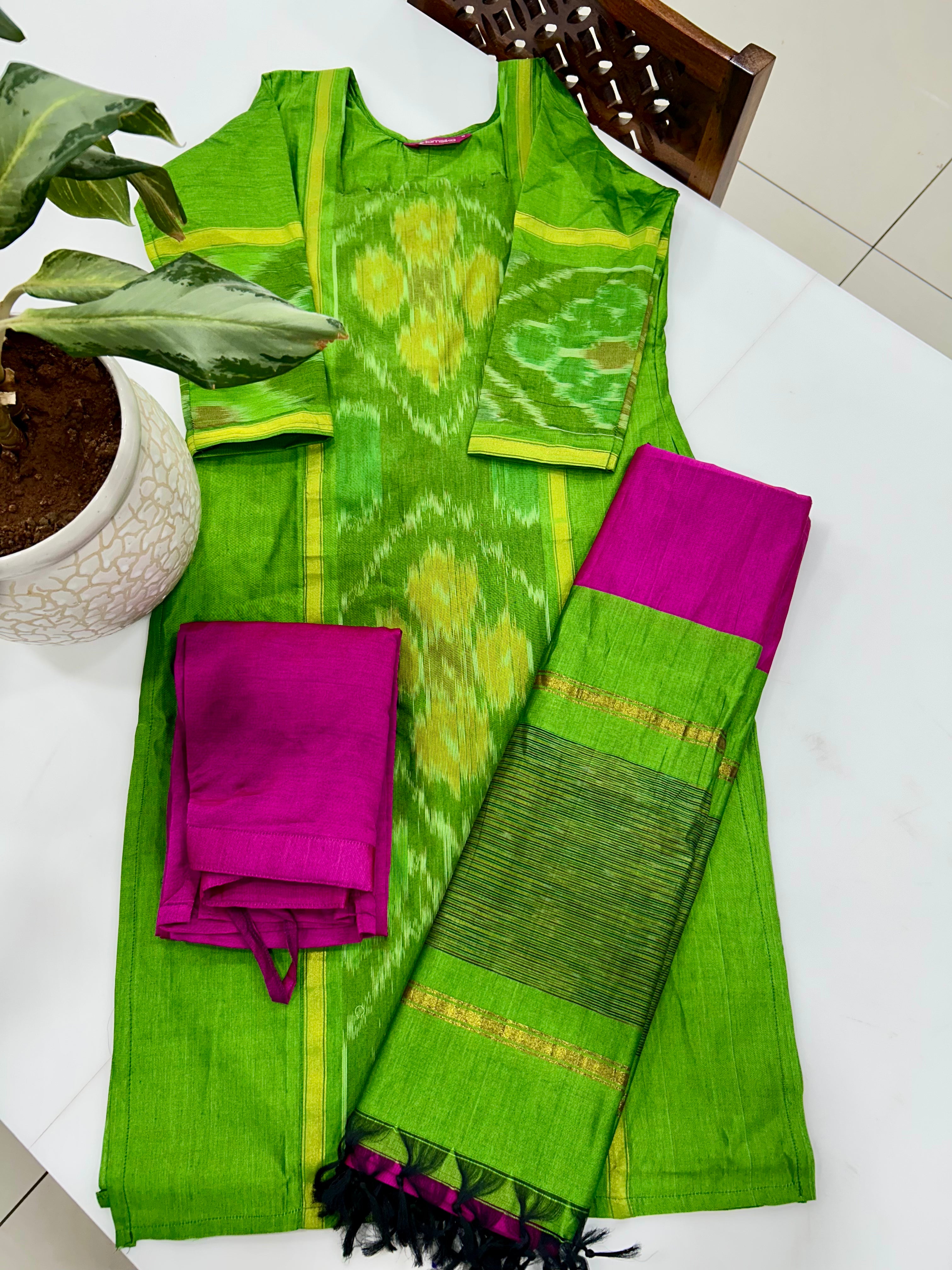 Pochampally straight cut 3-piece set