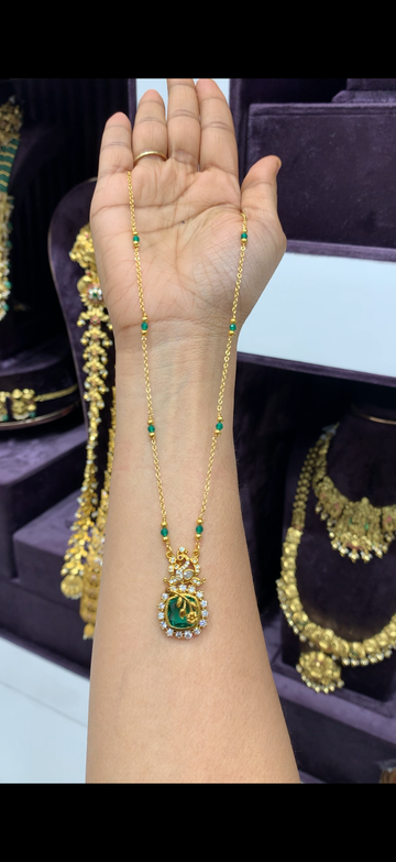 Beautiful peacock pendant with handmaking Chandraharam chain 18 inchs long