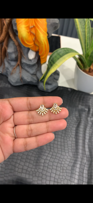 Beautiful white stone studs with screw back