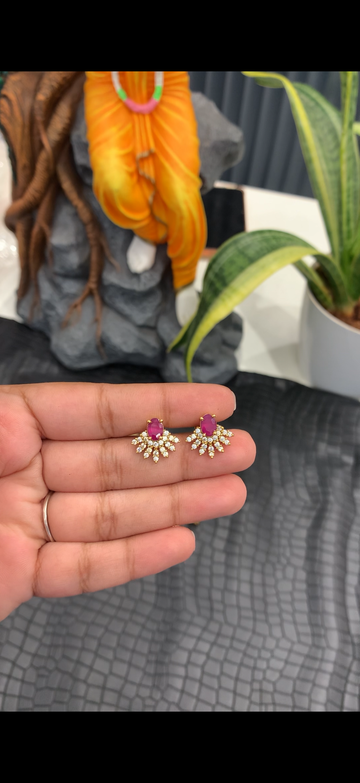 Beautiful ruby color  studs with screw back