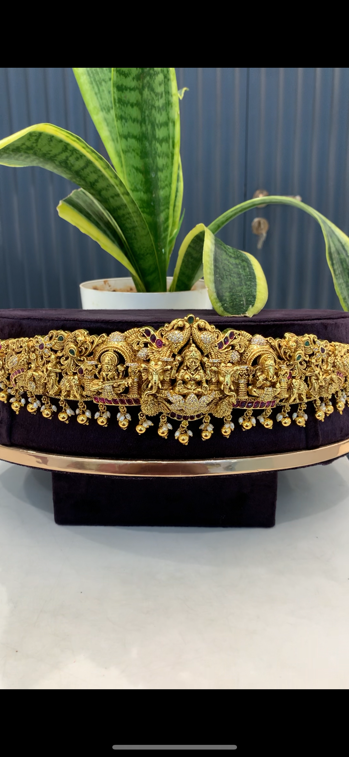 Beautiful Lakshmi devi adult vaddanam with gold balls