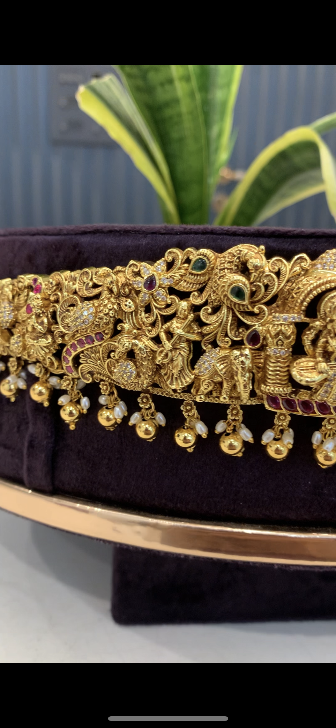 Beautiful Lakshmi devi adult vaddanam with gold balls