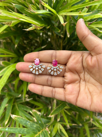 Beautiful GJ polish ruby stone studs with screwback