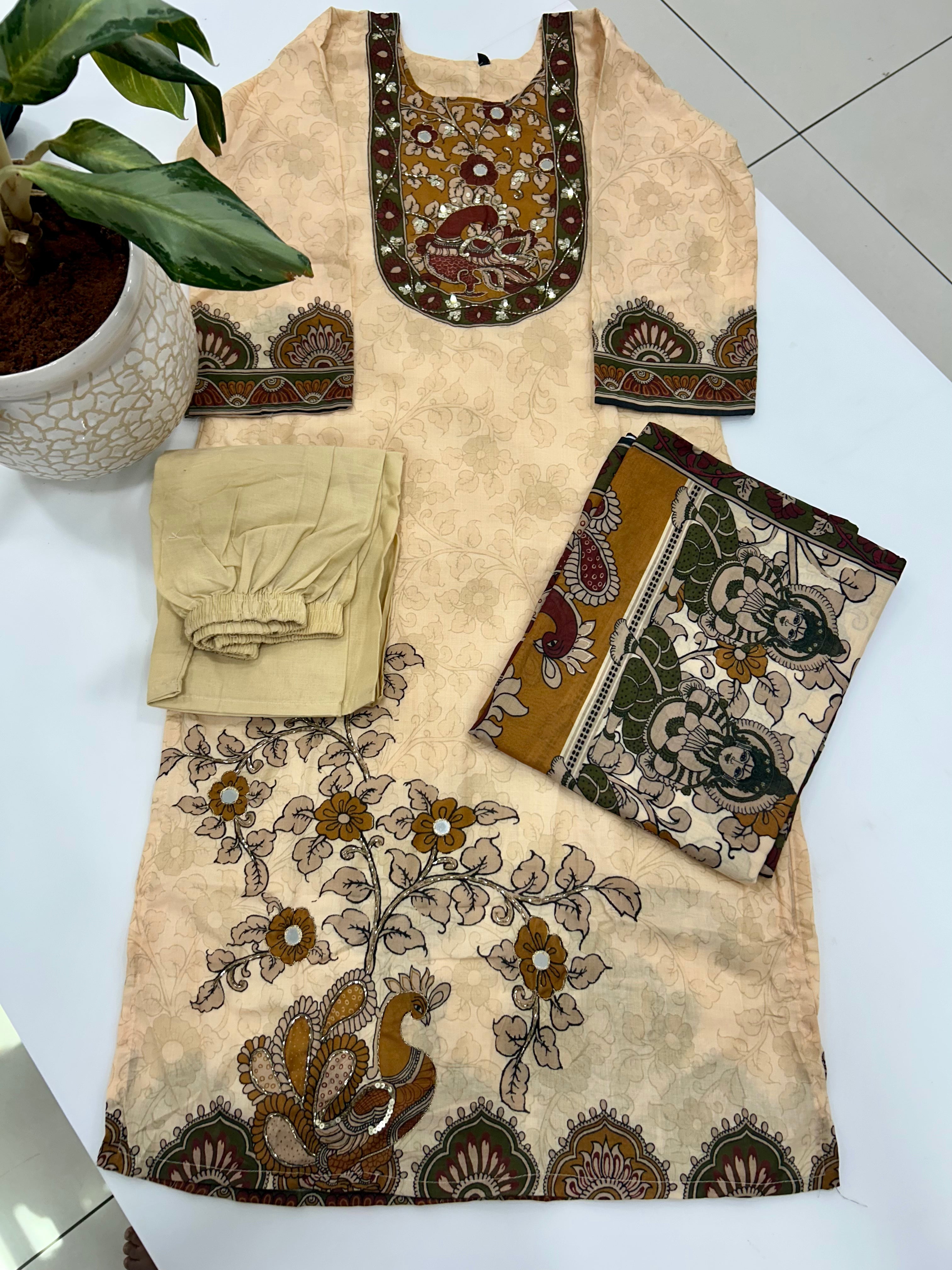 Dola silk straight cut 3-piece set