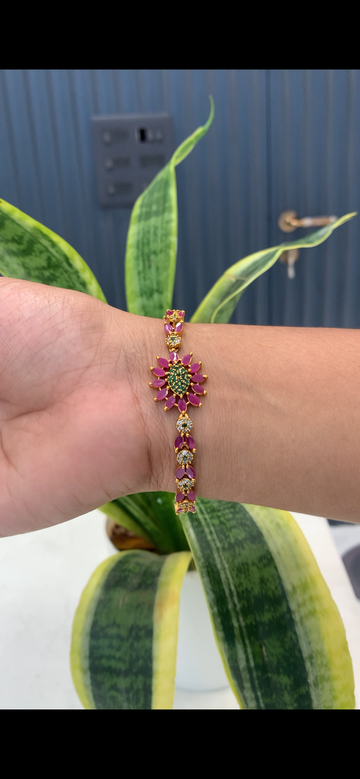 Beautiful ruby CZ stone bracelet
