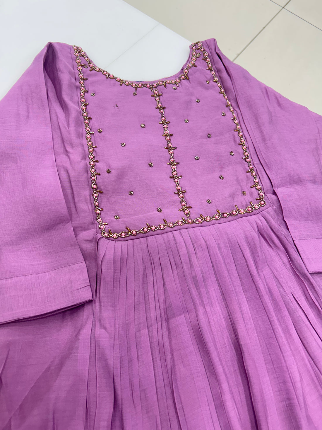Beautiful Mul chenderi frock