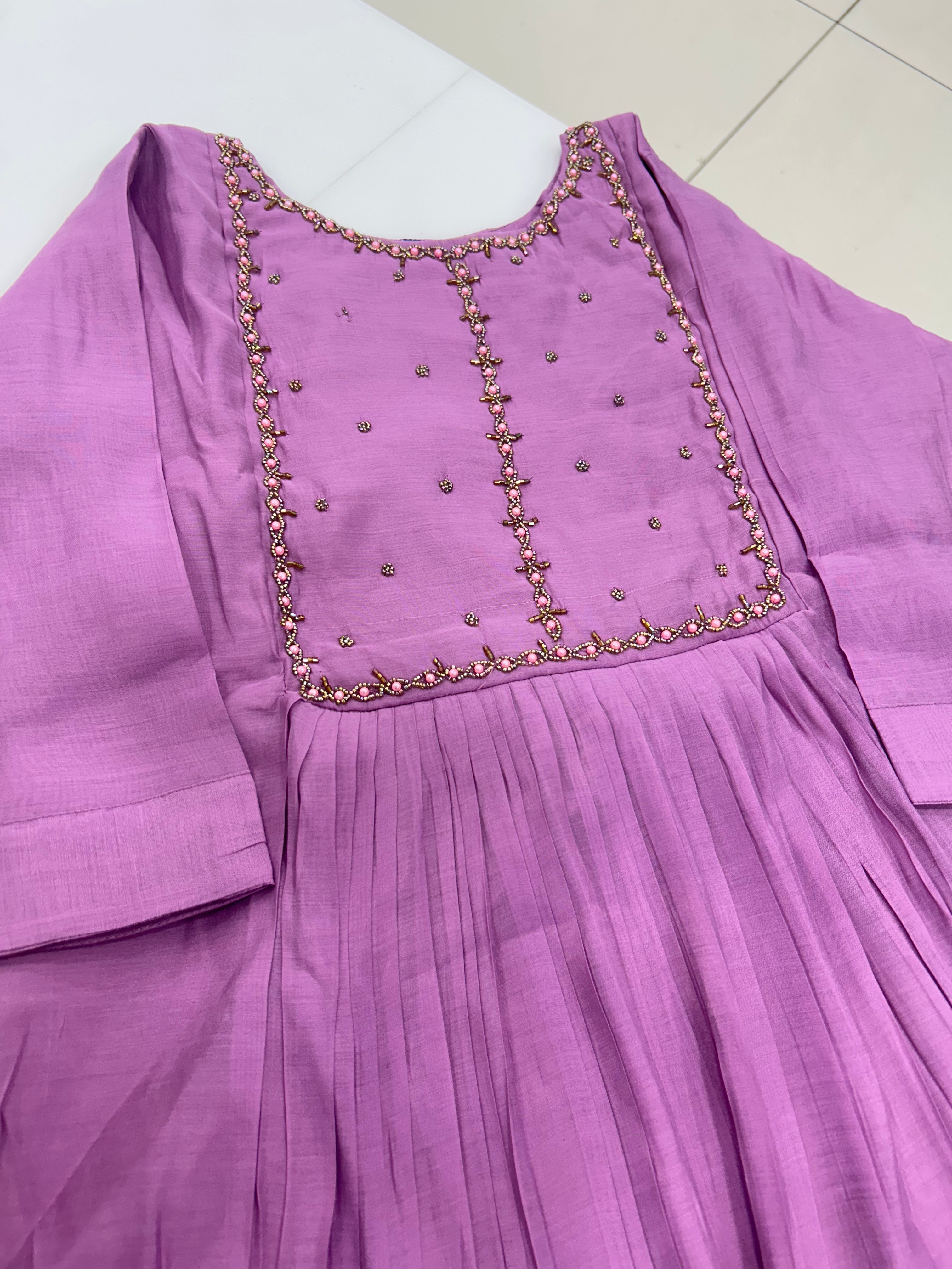 Beautiful Mul chenderi frock
