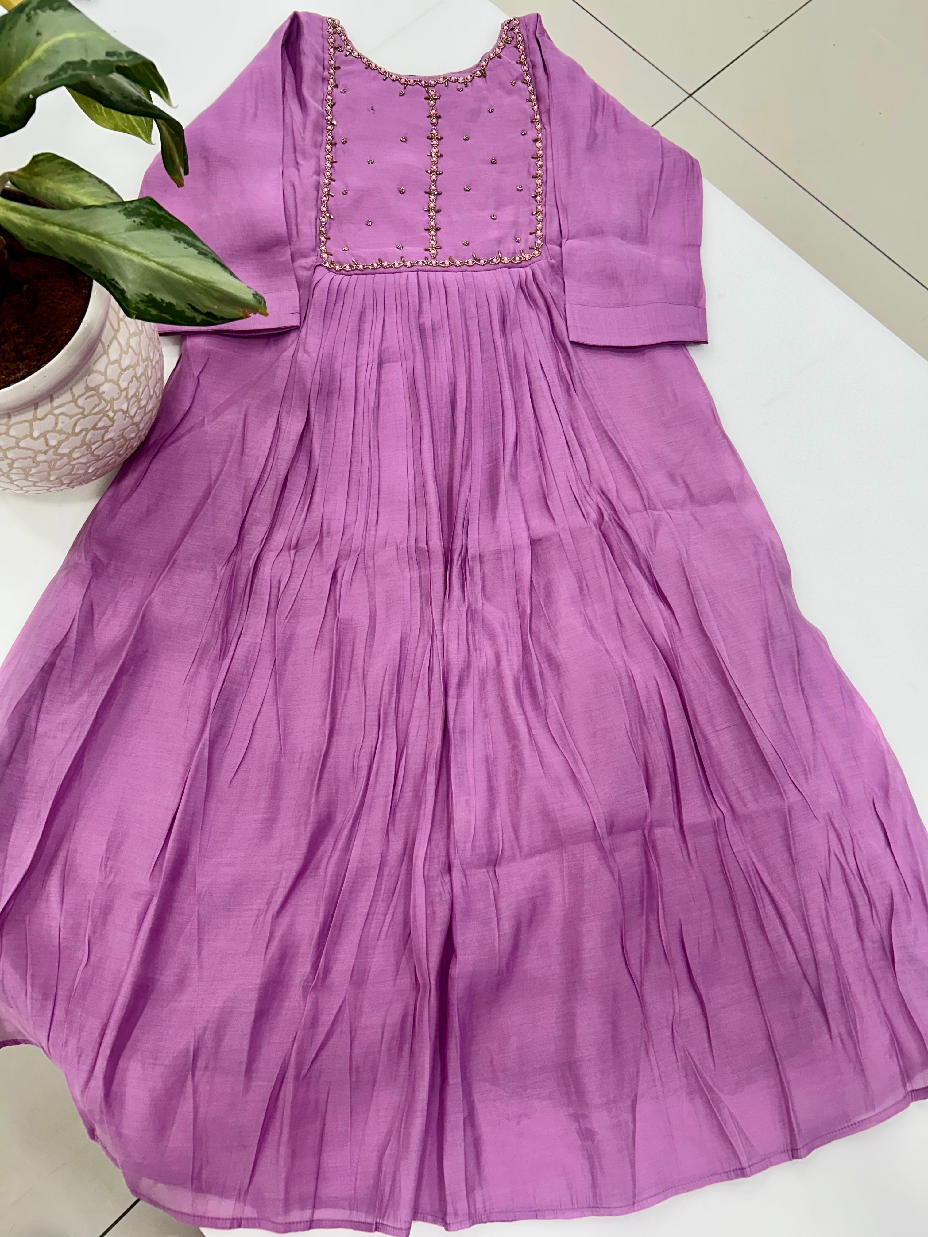 Beautiful Mul chenderi frock
