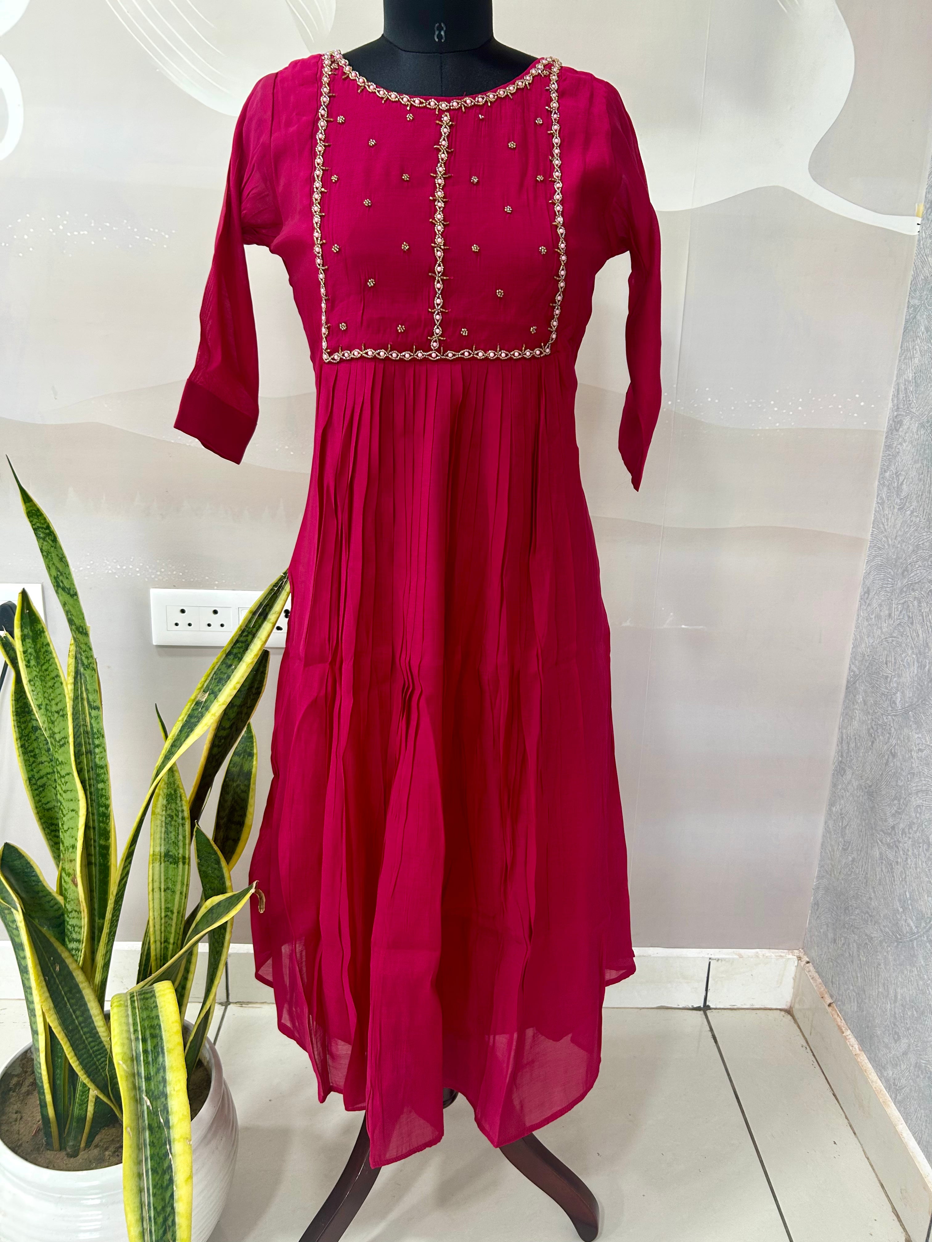Beautiful Mul chenderi frocks
