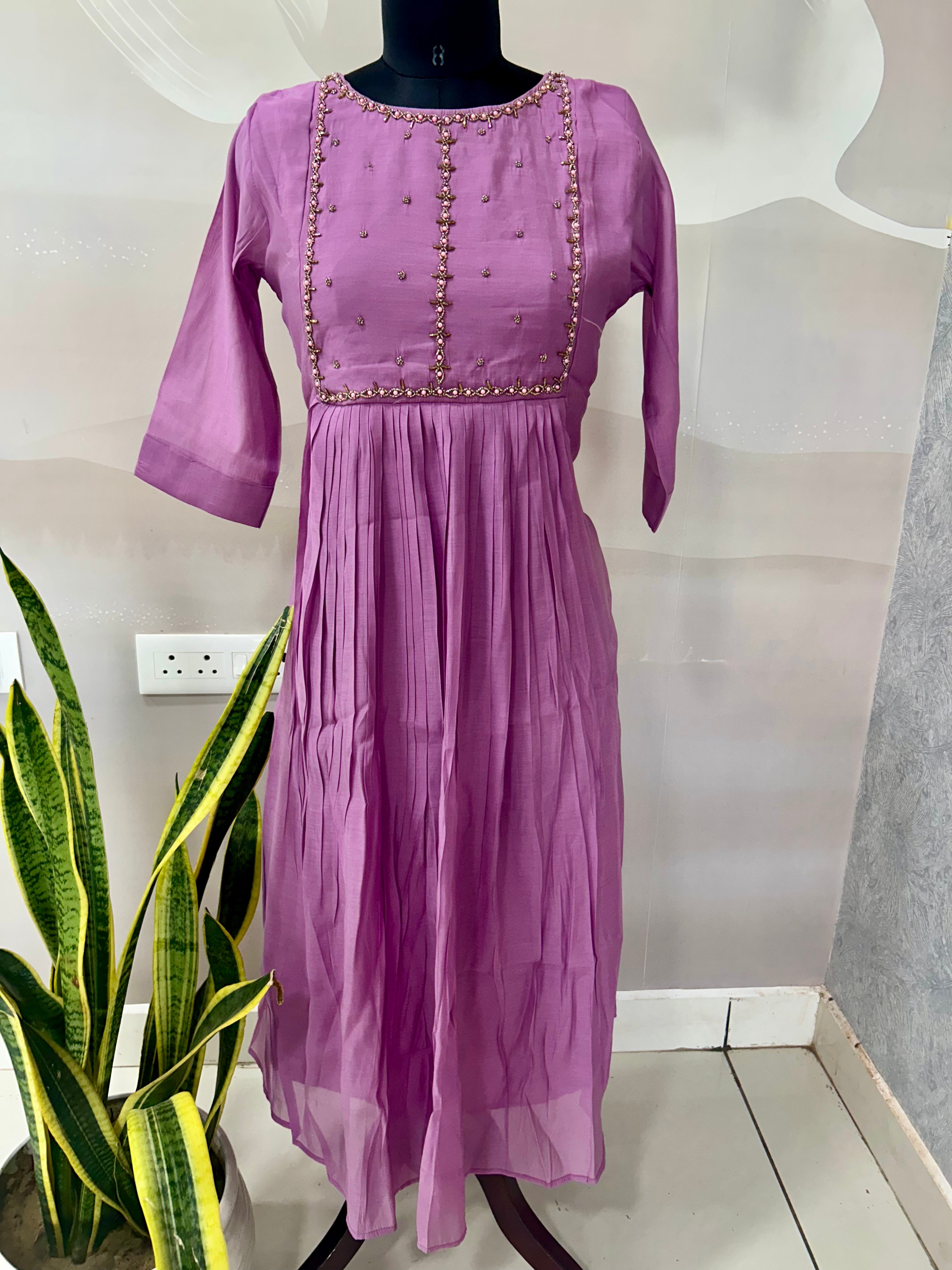 Beautiful Mul chenderi frock