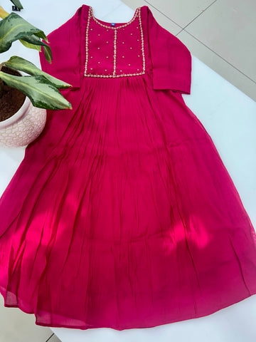 Beautiful Mul chenderi frocks
