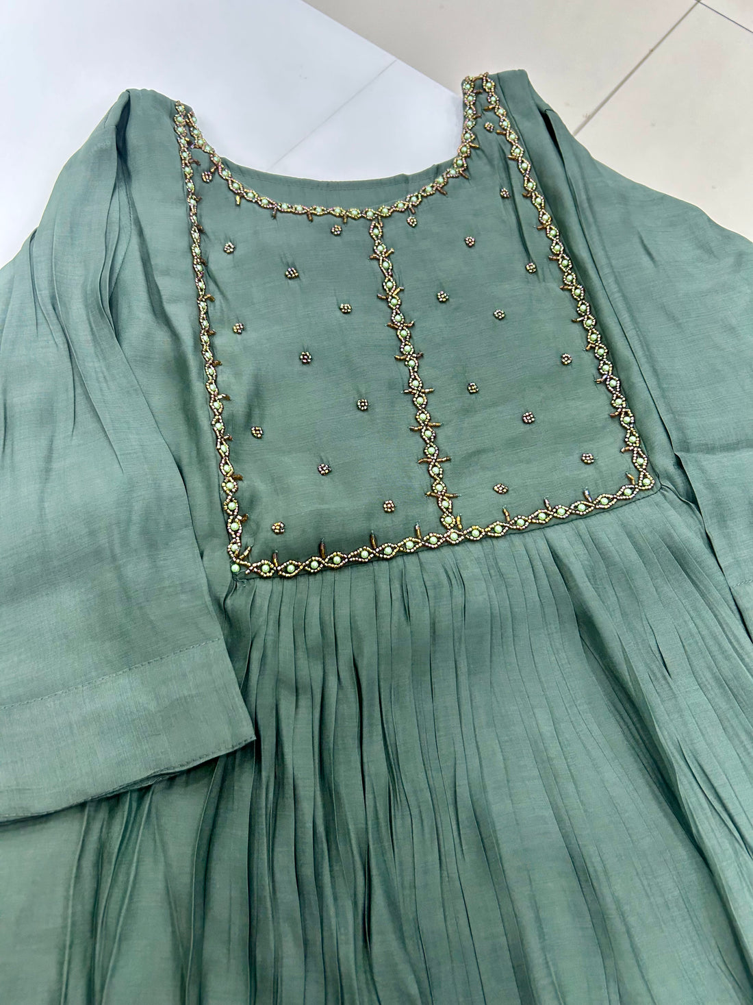 Beautiful Mul chenderi frock