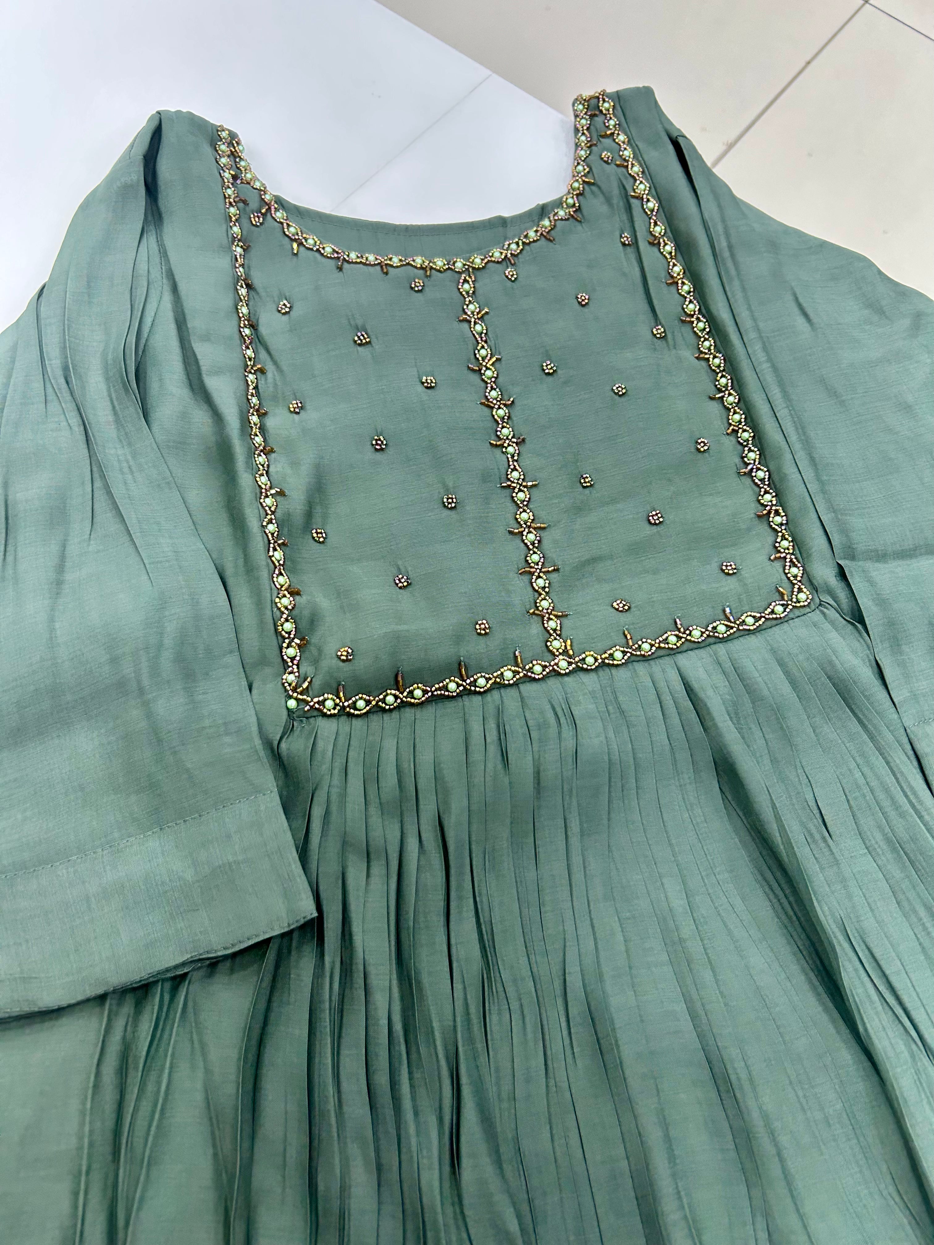 Beautiful Mul chenderi frock