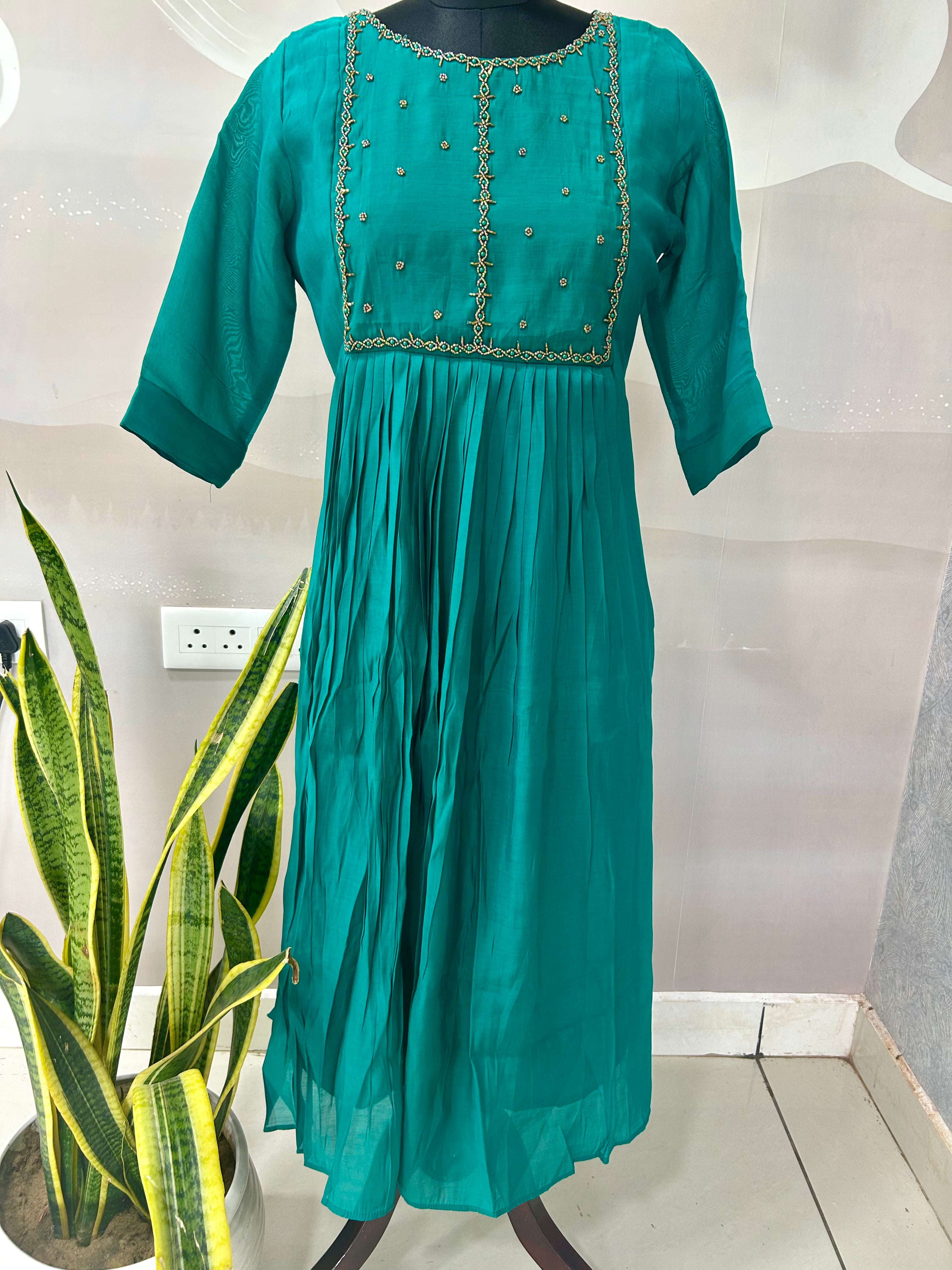 Beautiful Mul chenderi frock