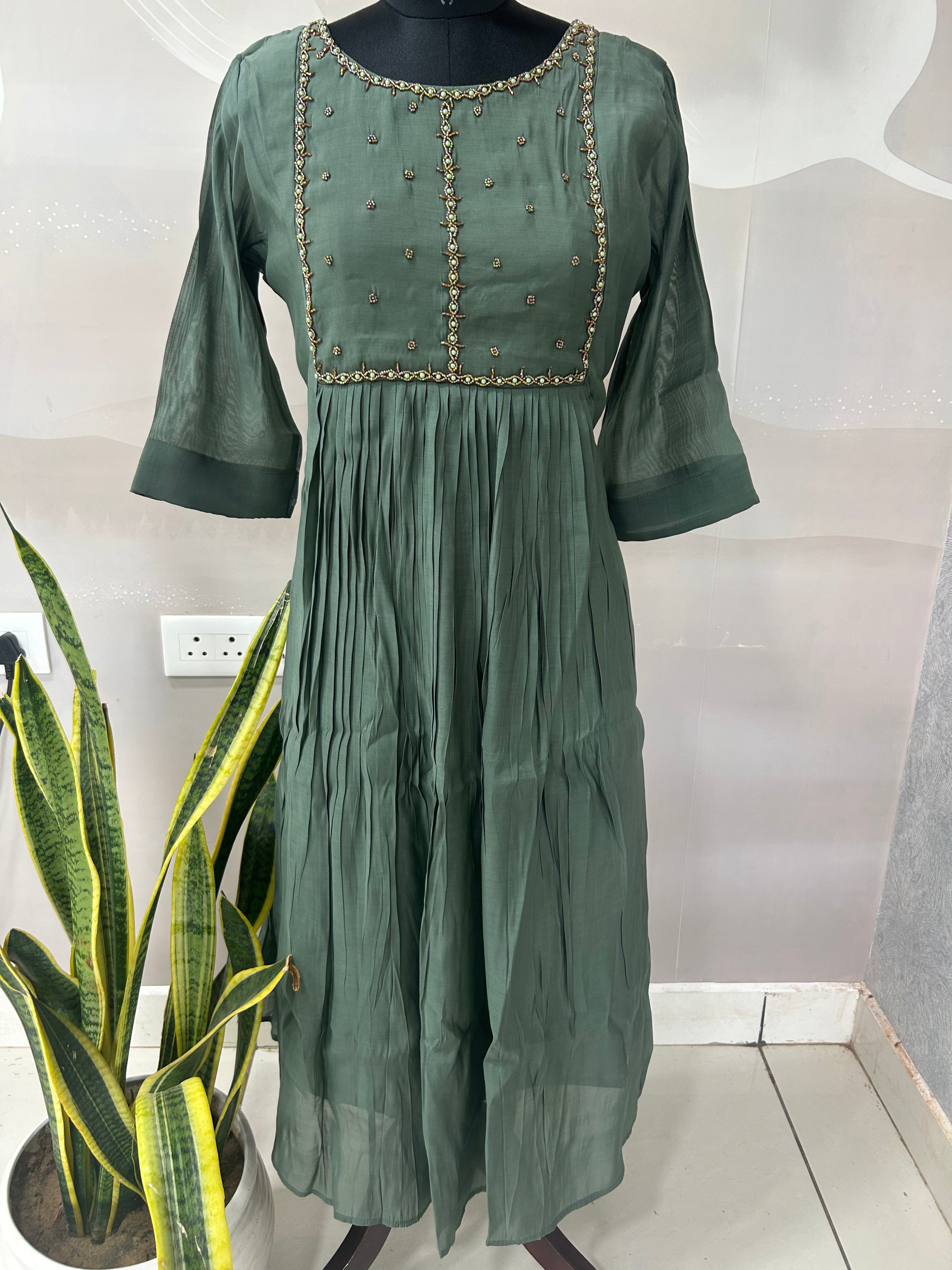 Beautiful Mul chenderi frock