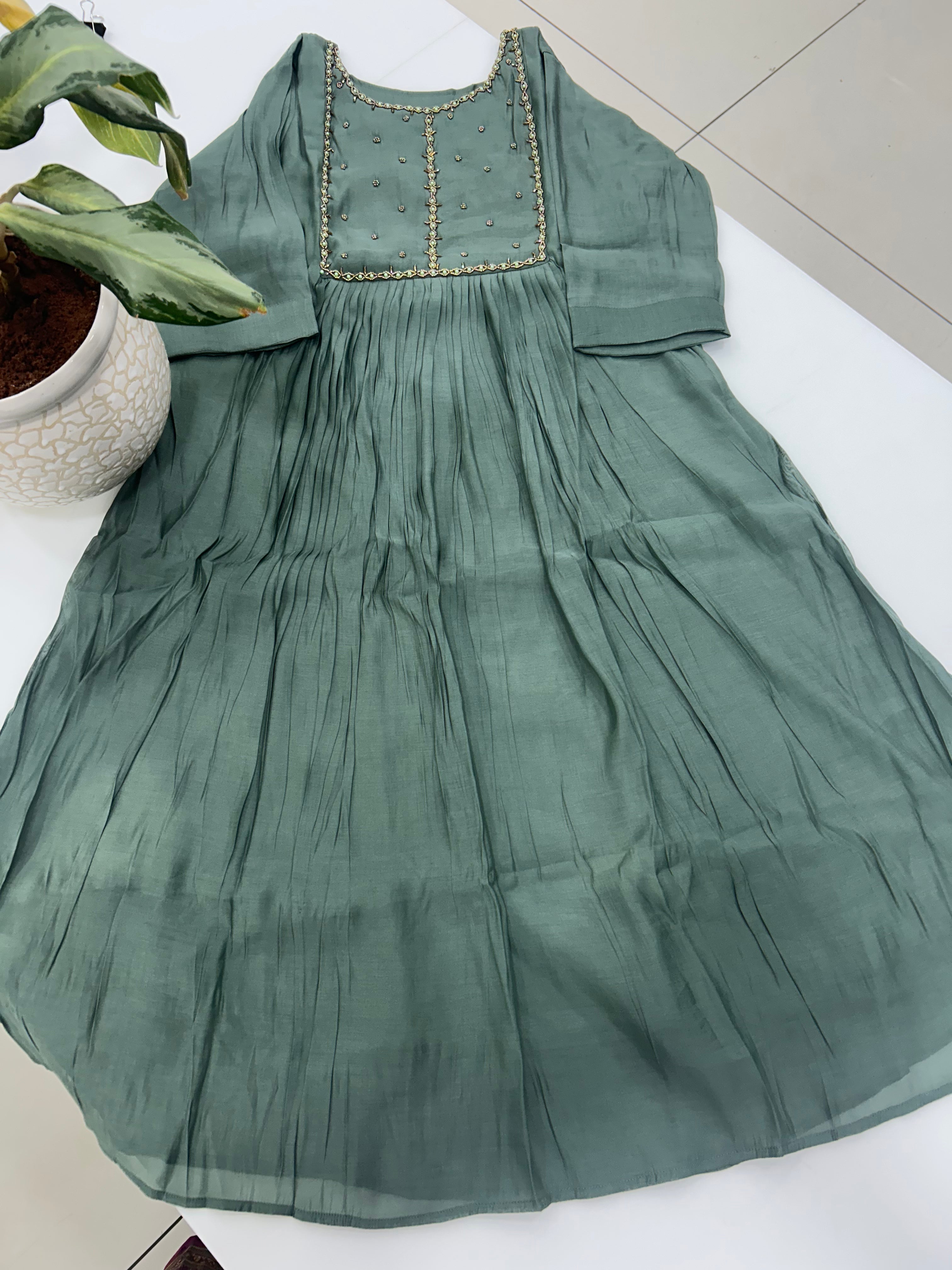 Beautiful Mul chenderi frock