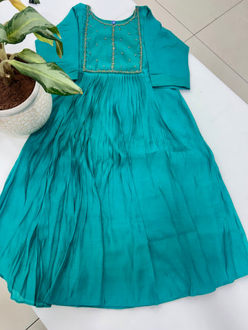Beautiful Mul chenderi frock