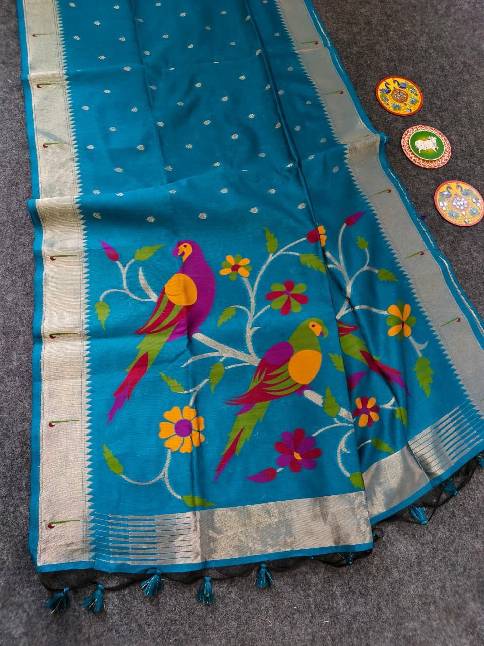 Soft linen paithani saree