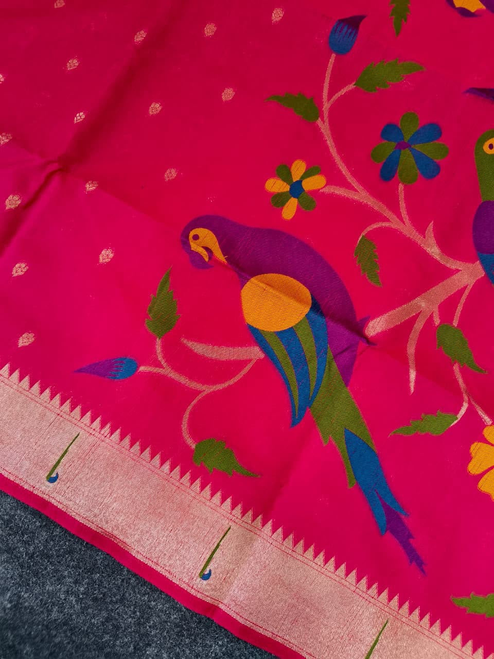 Soft linen Paithani saree