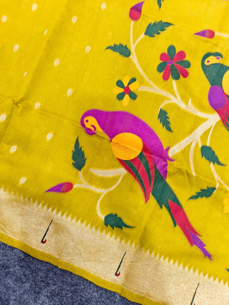 Soft linen paithani saree