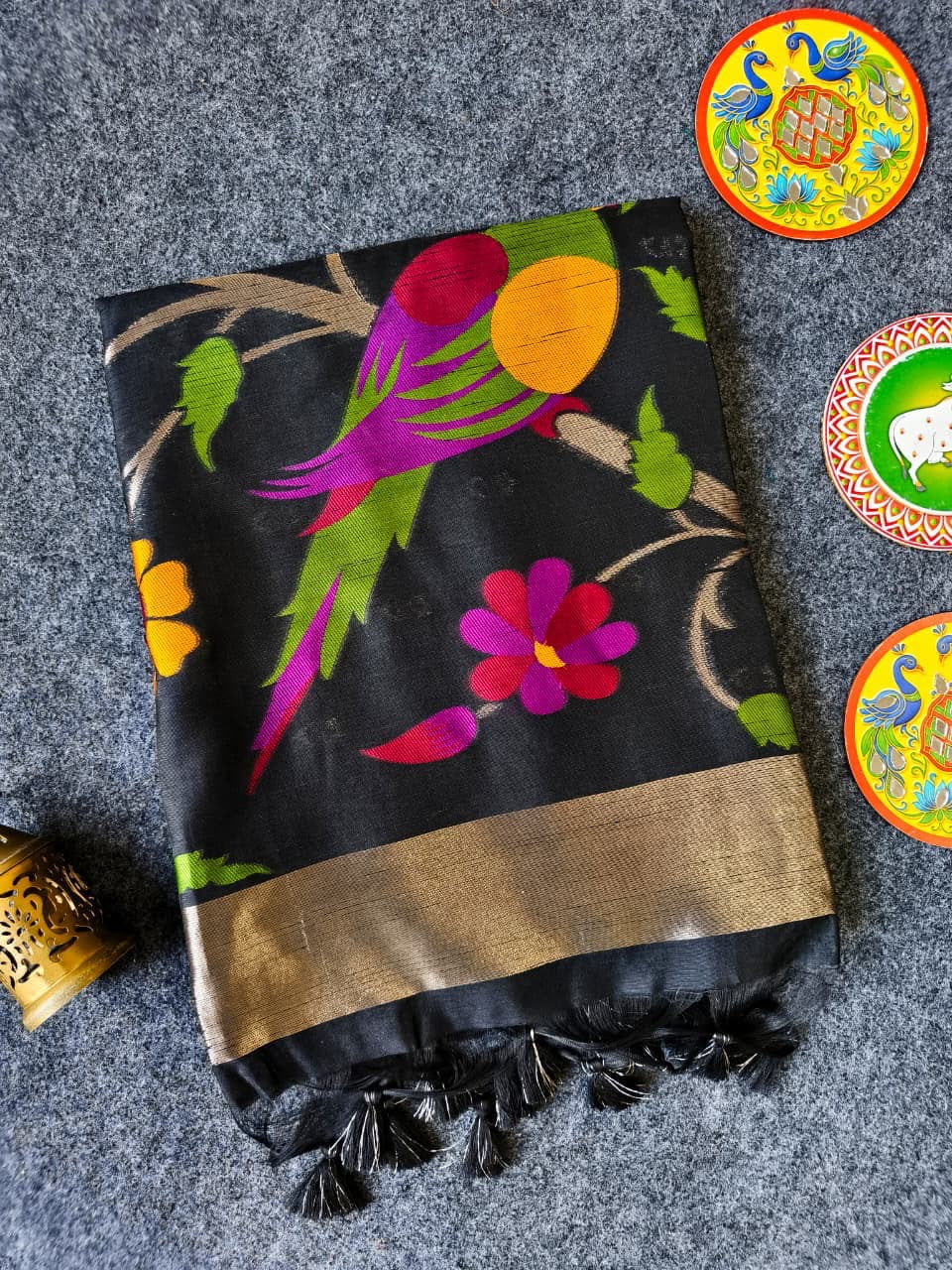 Soft linen paithani saree