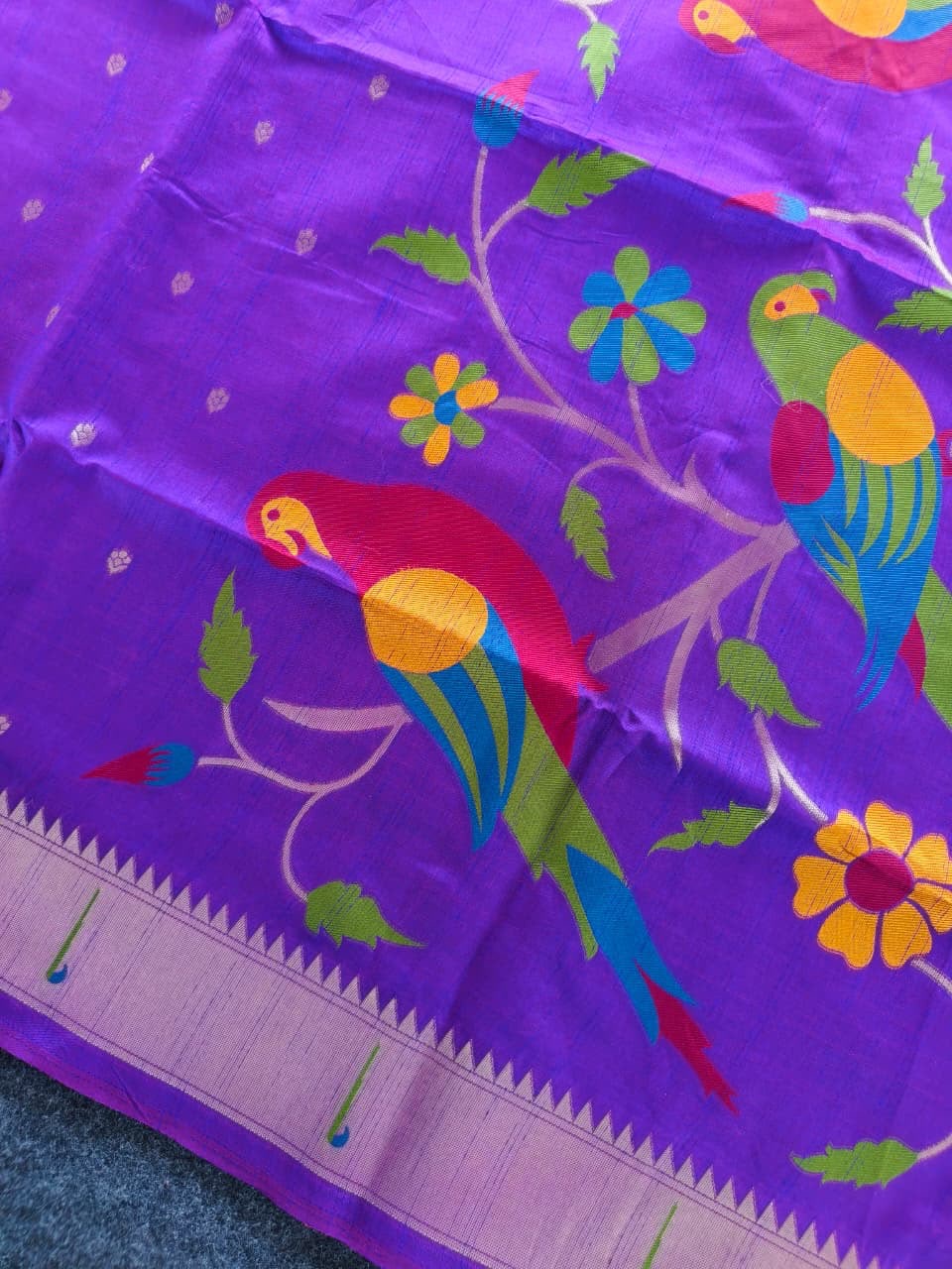Soft linen paithani saree