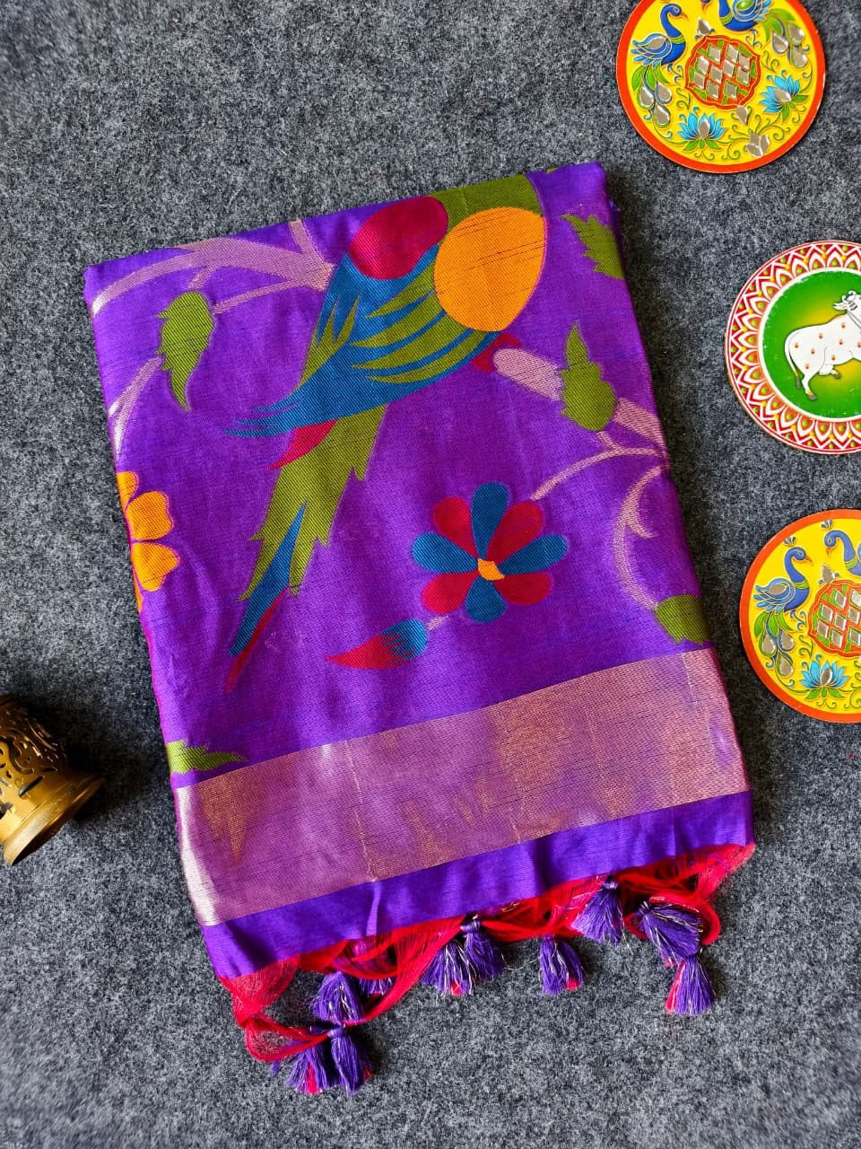 Soft linen paithani saree