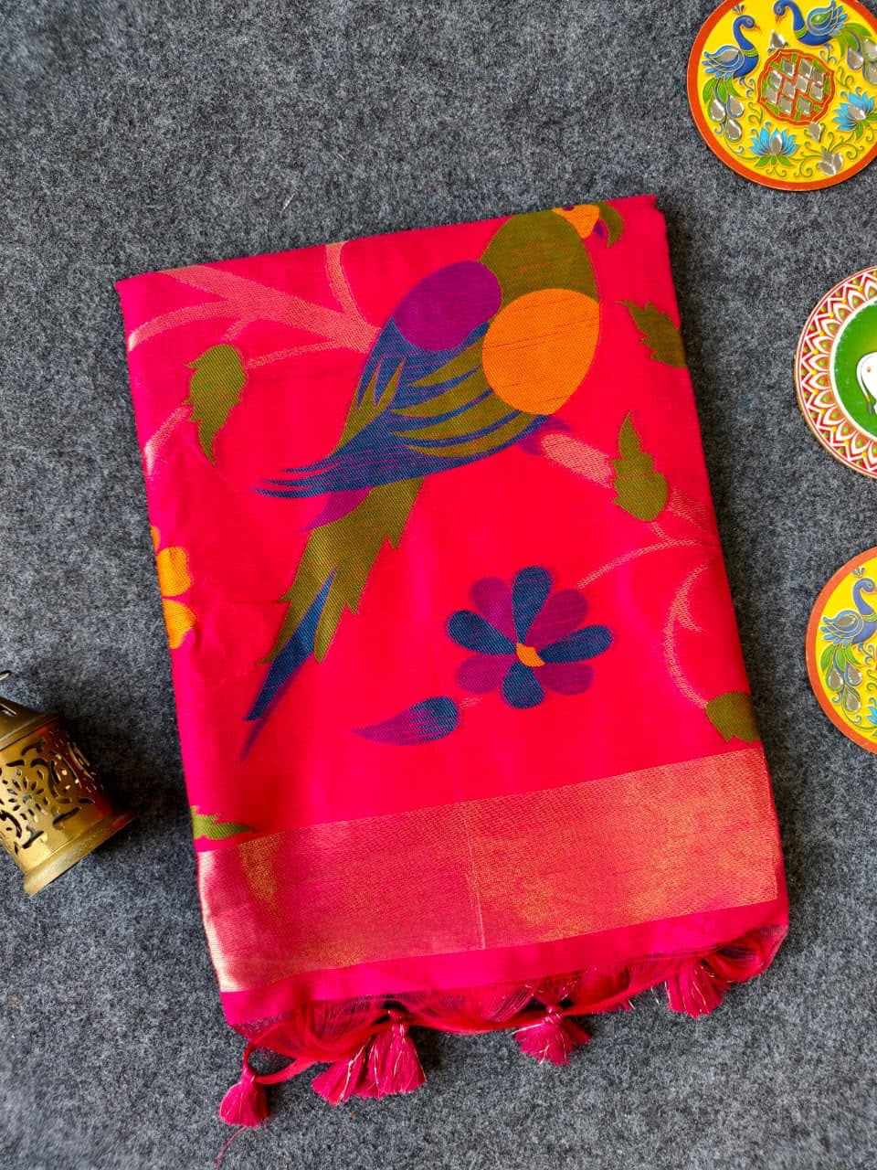 Soft linen Paithani saree