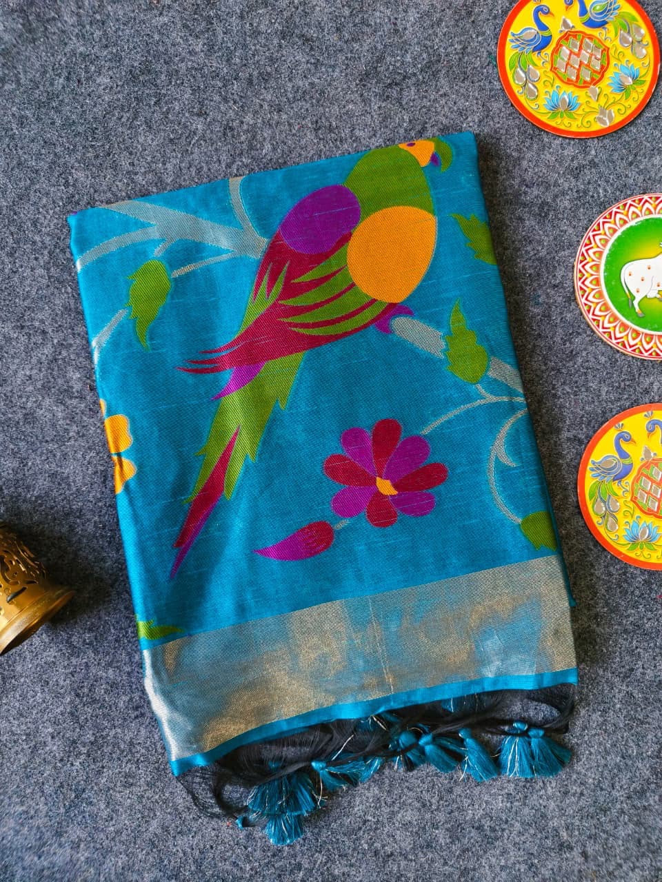 Soft linen paithani saree