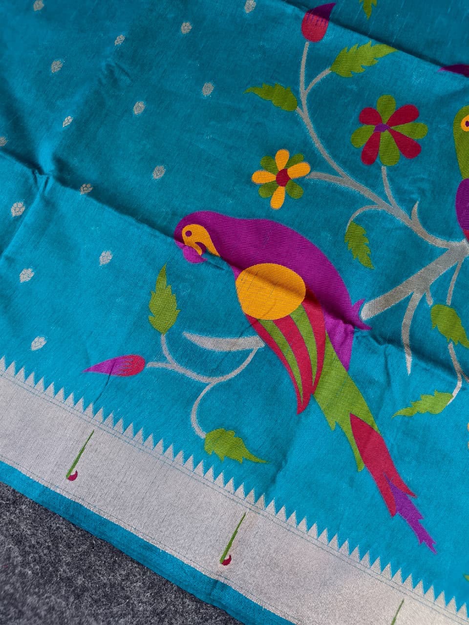 Soft linen paithani saree