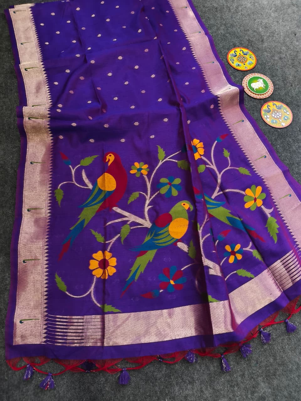 Soft linen paithani saree