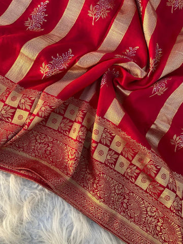 Soft mushroo silk saree