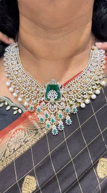 Beautiful GJ polish heavy necklace with screwback earrings