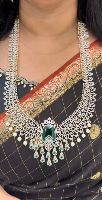Beautiful heavy GJ polish long haram with screwback earrings