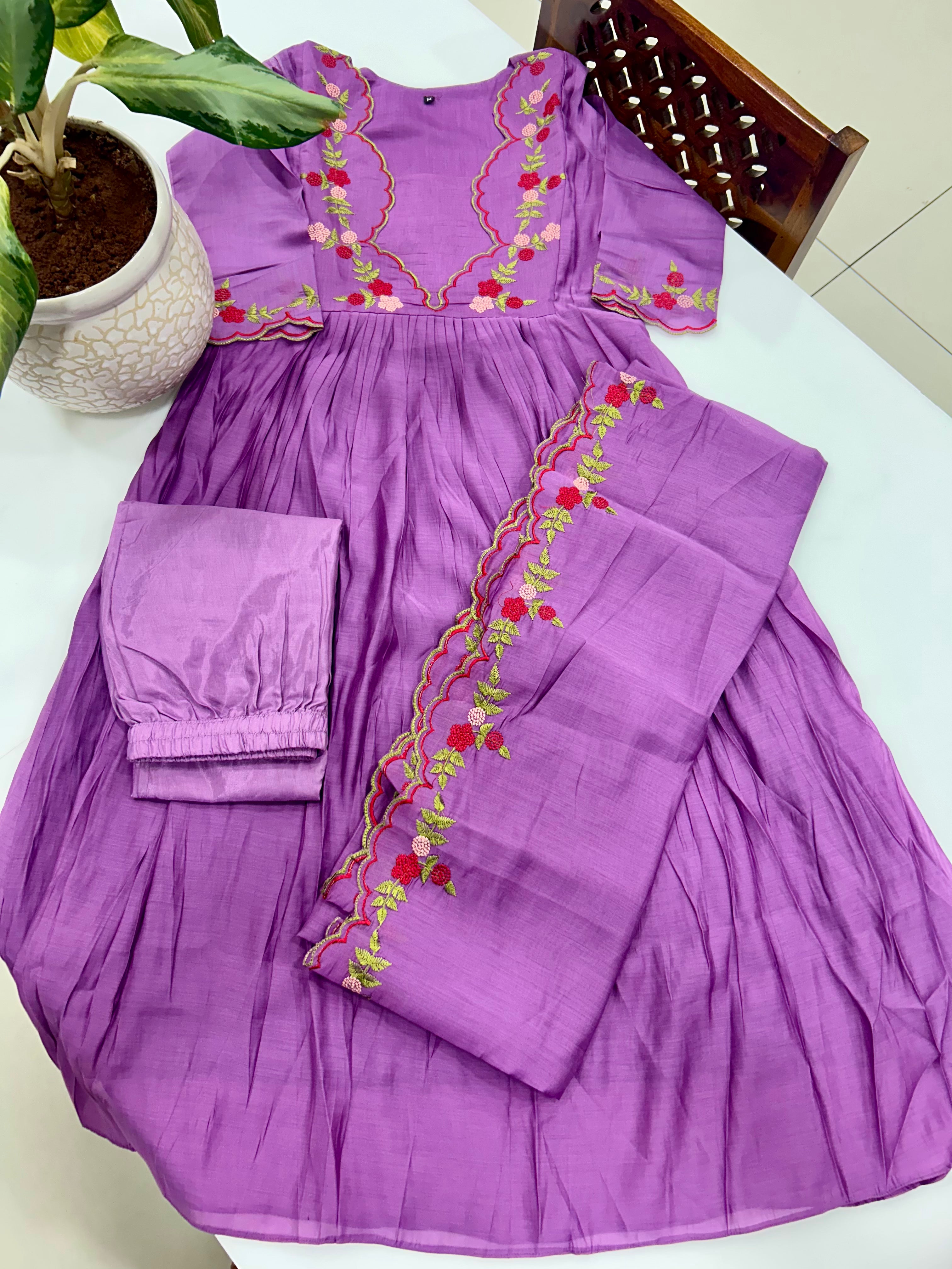 Mul chenderi A-line 3-piece set