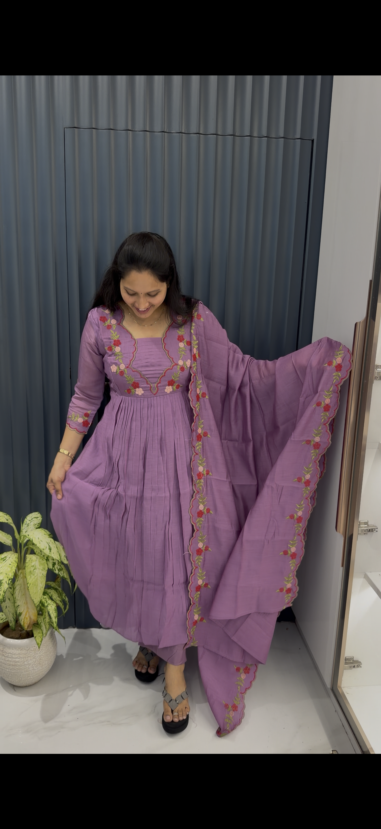 Mul chenderi A-line 3-piece set