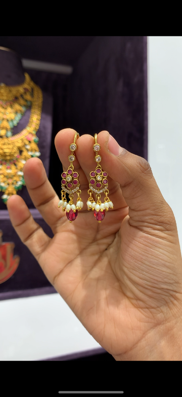 Beautiful pota stone ear hangings