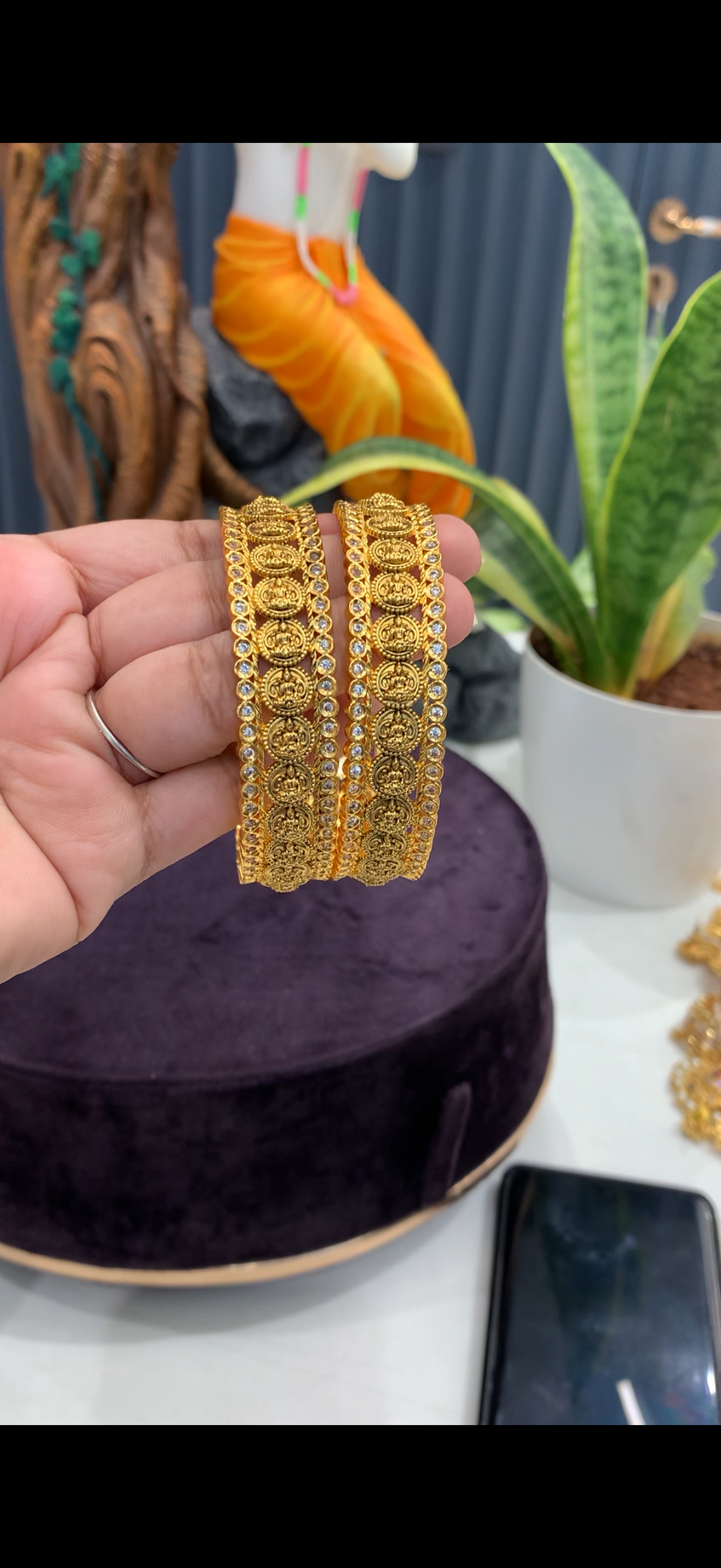 Beautiful Lakshmi devi kasu model bangles