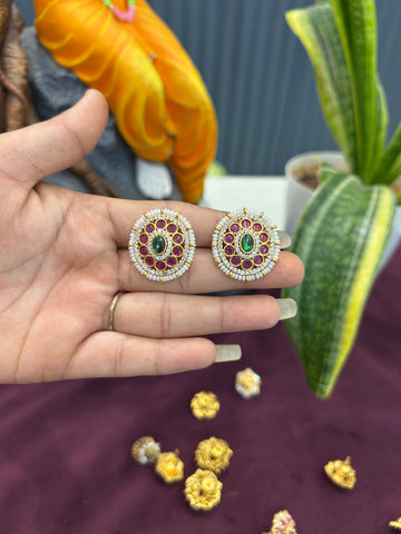 Beautiful pota stone studs with pushback