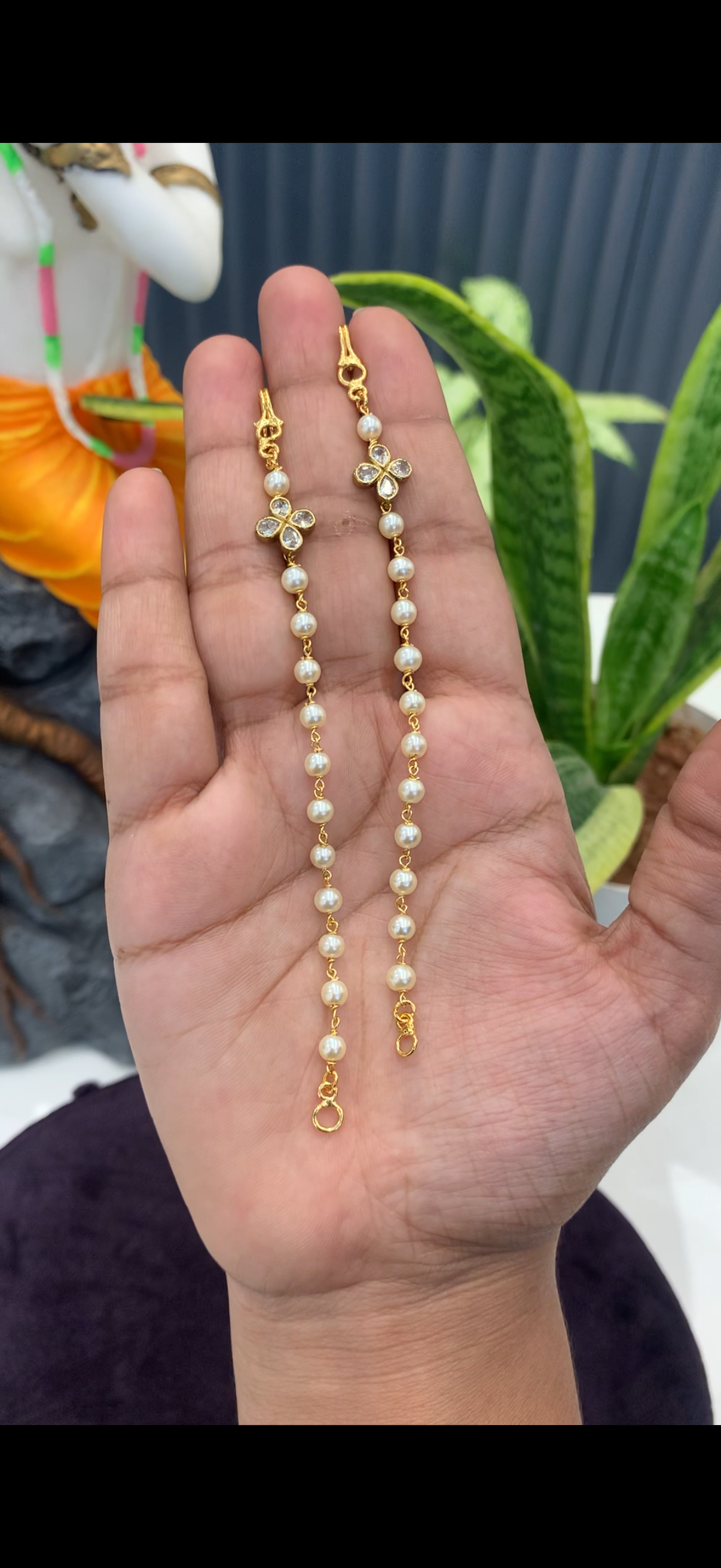Beautiful handmaking pearls matilu with uncut stone pendants
