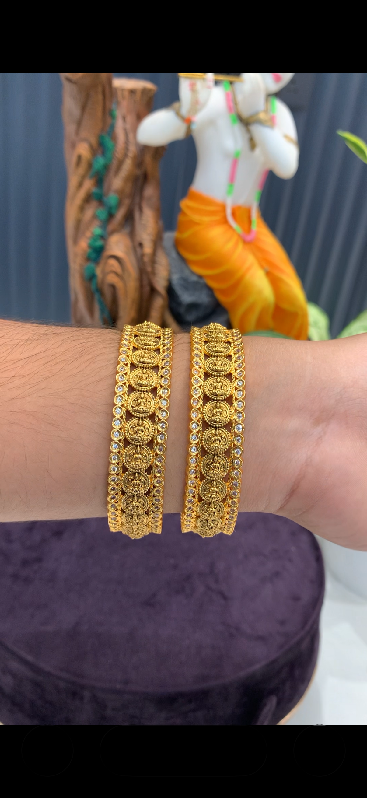 Beautiful Lakshmi devi kasu model bangles