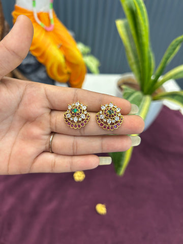 Beautiful pota stone studs with pushback