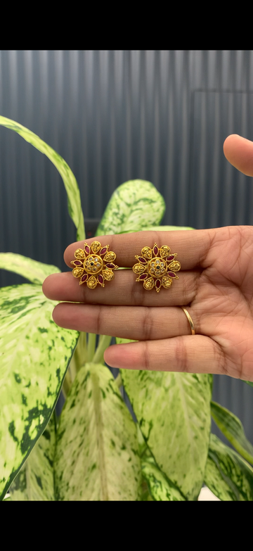 Beautiful Lakshmi Devi studs with pushback