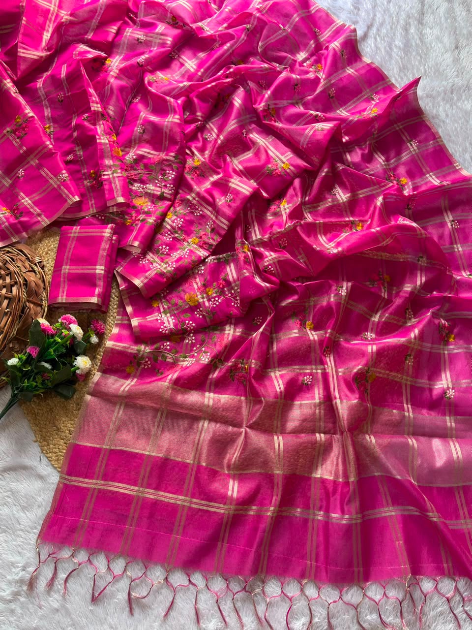 Beautiful Kota saree with chex design