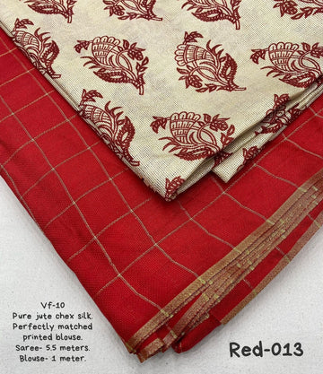 Jute silk saree