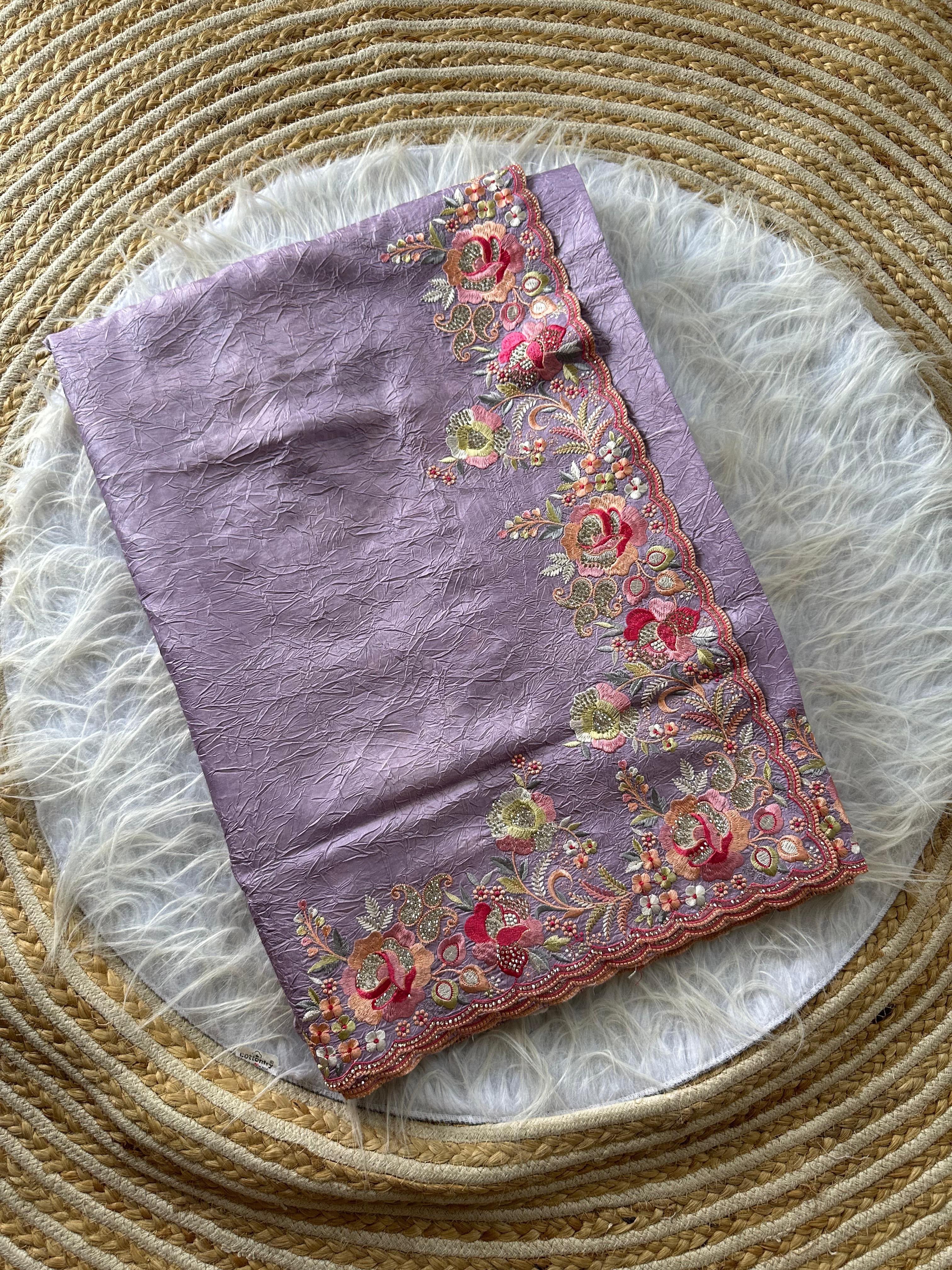 Beautiful silky crush fabric saree