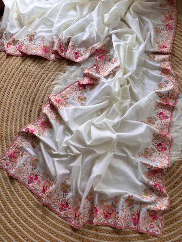 Beautiful silky crush fabric saree