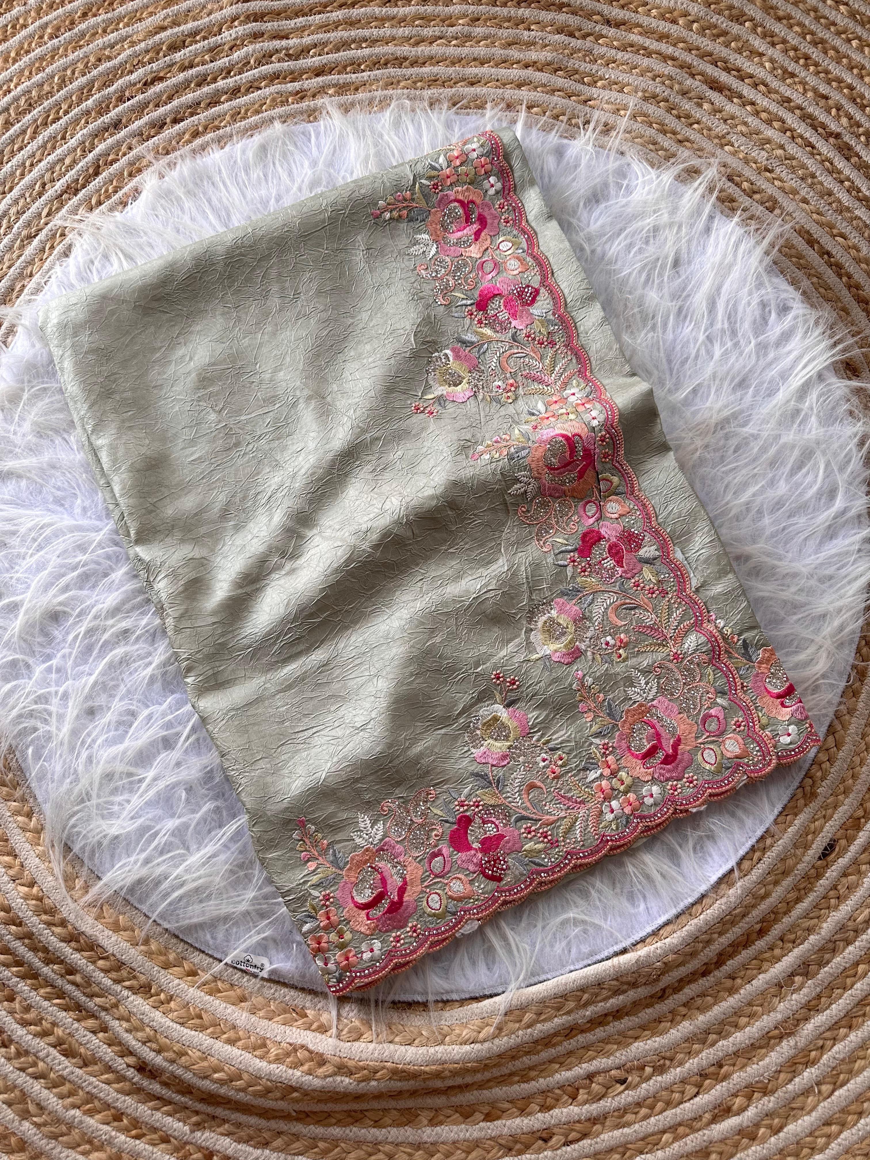 Beautiful silky crush fabric saree