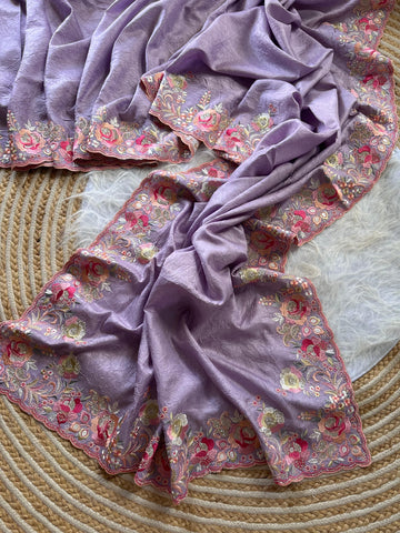 Beautiful silky crush fabric saree