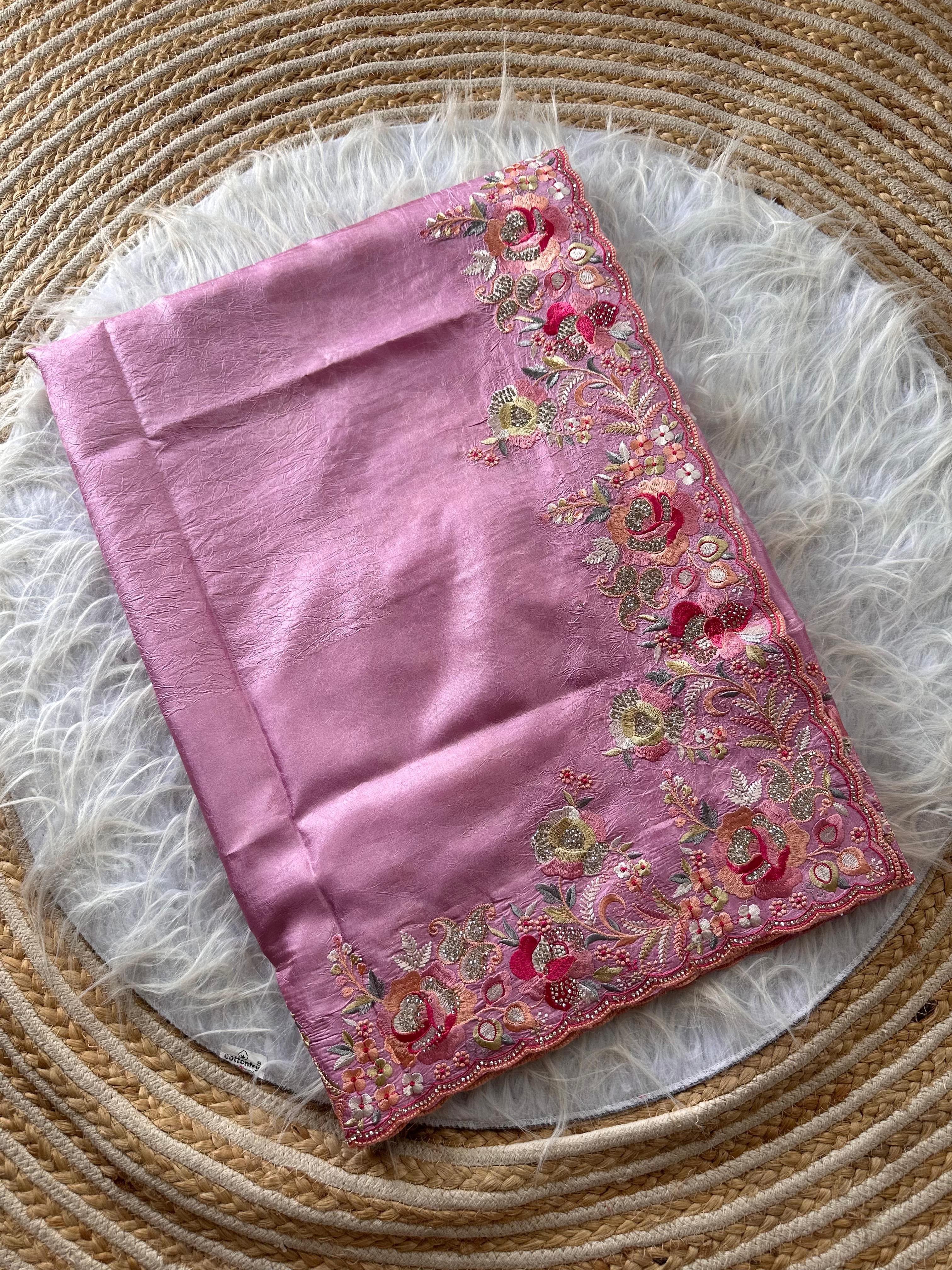 Beautiful silky crush fabric saree